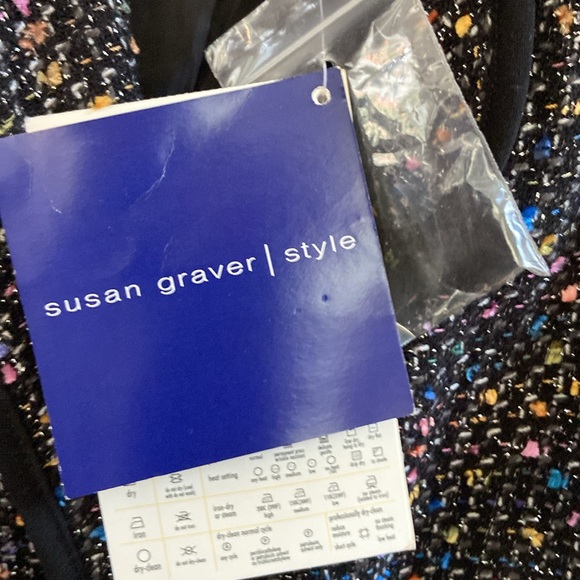 Susan Graver Style blazer sz M black multi- color fleck nwt - Picture 5 of 6